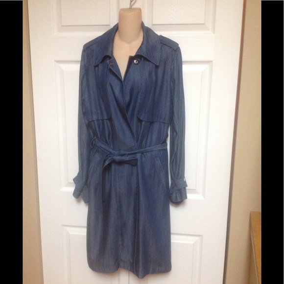 Vince Camuto soft denim trench coat - Picture 7 of 10